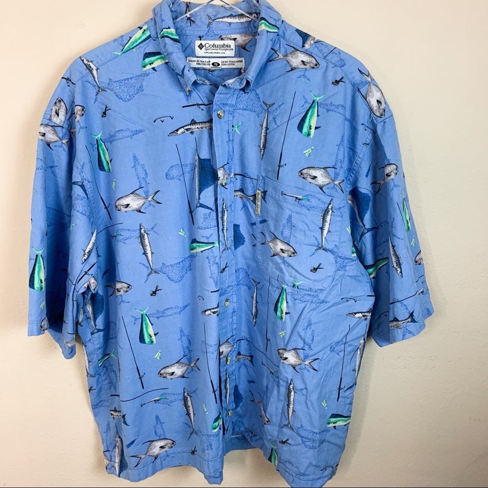 Columbia Sportswear Company Fish Print Shirt